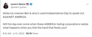 A comment reacting to the news (Image via Twitter/ @lavern_spicer)
